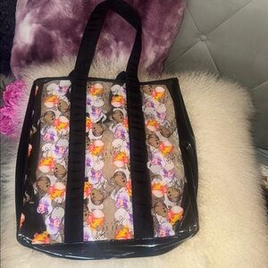 MAC Rare Limited Edition Fafi! MakeUp Clear Fashion Illustration Black Large Bag